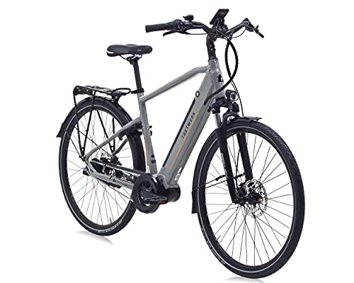 Elektrofahrräder : Tretwerk Trekking E-Bike Bronx 4.0 Mittelmotor 28 Zoll Grau 51cm