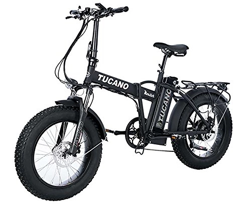 Elektrofahrräder : Tucano Bikes Monster 20Limited Edition. Elektrisch Klappbar Fahrrad 20Motor 500Wsupensin vorneHchstgeschwindigkeit 33km / hLCD DisplayBremse Hydraulische, mattschwarz