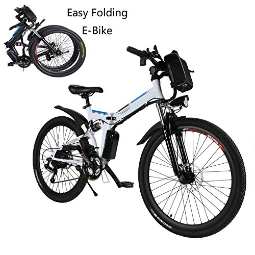 Elektrofahrräder : Ultrey E-Klappfahrrad 26 Zoll E-Bike Elektrofahrrad Mountainbike mit groer Kapazitt (36V 250W), Komfort Stodmpfung und 21-Gang Shimano