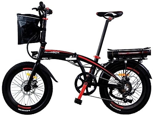 Elektrofahrräder : Unisex E-Klapprad | Fat Tire E-Bike | Erwachsene Elektrofahrrad 20 Zoll |Damen / Herren Shimano 7 Gang-Schaltung Lithium-Ionen-Akku 48V / 10.4Ah Motor 250W Fahrunterstützung 25 km / h EU-konform