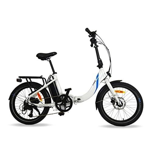 Elektrofahrräder : URBANBIKER Mini Weiß Klapprad E-Bike, 20" Zoll, 250 W Motor, Herausnehmbarer Lithium Akku 504 WH(36V 14 Ah), Hydraulische Bremsen, für Damen und Herren, City E Bike