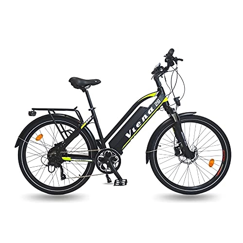 Elektrofahrräder : URBANBIKER Trekking E-Bike VIENA 2021, 250W Motor, 840Wh Akku, E-Trekkingbike 160km Reichweite (gelb, 28)