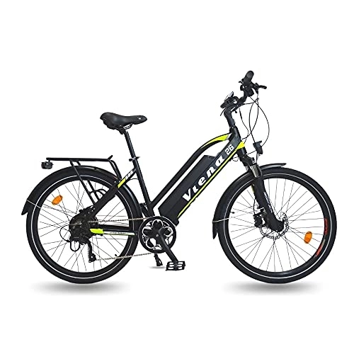 Elektrofahrräder : Urbanbiker Trekking E Bike Viena Blau / Gelb, Motor 250W, herausnehmbarer Lithium Akku 840 WH (48v 17, 5Ah), für Damen und Herren, All Terrain E-Bike (26, Gelb)