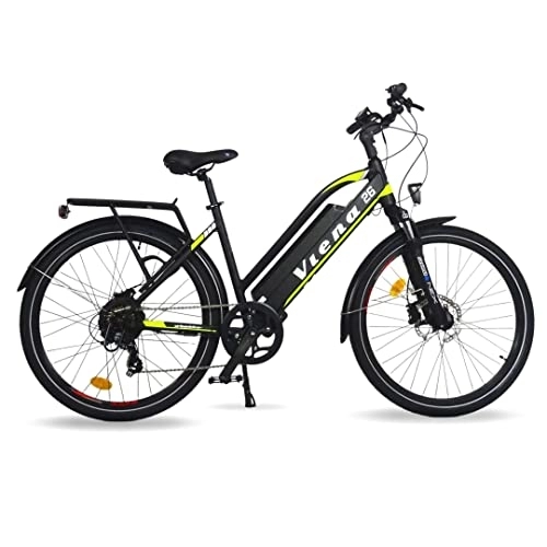 Elektrofahrräder : URBANBIKER Viena Trekking E Bike Gelb 26". Motor 250W, herausnehmbarer Lithium Akku 840 WH (48v 17, 5Ah), für Damen und Herren, All Terrain E-Bike