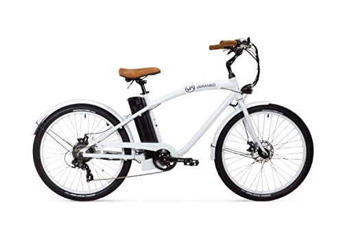 Elektrofahrräder : Varaneo E-Bike Beachcruiser Elektrofahrrad Lithium-Ionen-Akku 36V 250W 25 km / h 374 Wh Pedelec Aluminiumrahmen Weiß 7 Gang Kenda Bereifung