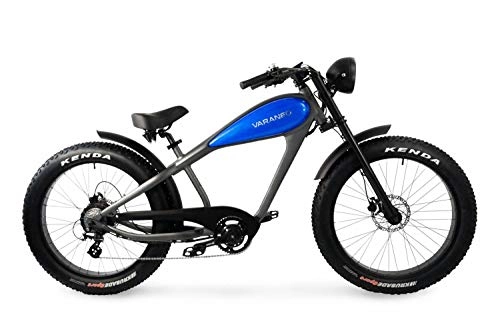 Elektrofahrräder : Varaneo E-Bike Café Racer Retro-Look 250W 25 km / h 626Wh Pedelec 7 Gang hydraulische Scheibenbremse Kenda Bereifung (Blau Anthrazit)