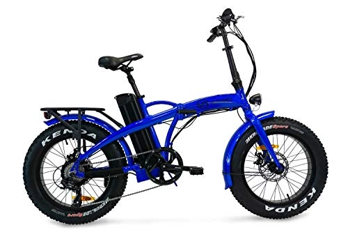 Elektrofahrräder : Varaneo E-Bike Dinky Klapprad Fat Tyre-Look Elektrofahrrad 25 km / h 561Wh Pedelec 7 Gang (Blau)