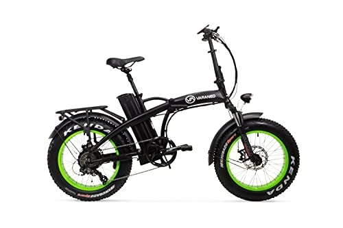 Elektrofahrräder : Varaneo E-Bike Dinky-S Klapprad Fat Tyre-Look Elektrofahrrad 25 km / h 561Wh Pedelec 7 Gang Schwarz matt / Kiwigrün