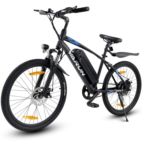 Elektrofahrräder : VARUN E Bike Herren Damen 24 Zoll Elektrofahrrad E-Mountainbike mit 250W 36V 7, 8Ah Abnehmbarer Lithium-Ionen-Akku, für Pendeln zur Arbeit und Outdoor Reisen