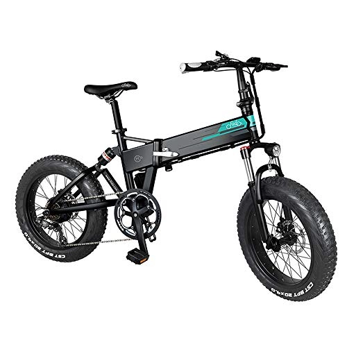 Elektrofahrräder : VBARV Zusammenklappbares elektrisches Mountainbike，250 W Motor Shimano 7-Gang-Umwerfer 12, 5 Ah Lithiumbatterie 3-Modus-LCD-Display und 20-Zoll-Räder 4-Zoll-Fettreifen