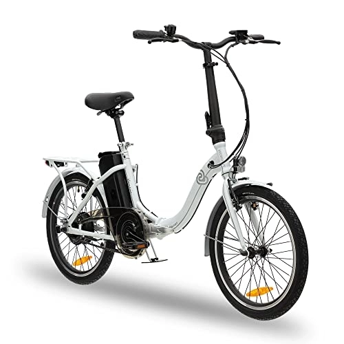 Elektrofahrräder : VecoCraft Nemesis E-Bike klapprad 20 Zoll, Elektrofahrrad mit StVZO Standard, 36V 280.8Wh Lithium Batterie Reichweite 35-65 km, 250W Motor 25 km / h Elektro Klapprad, Weiß E-Citybike