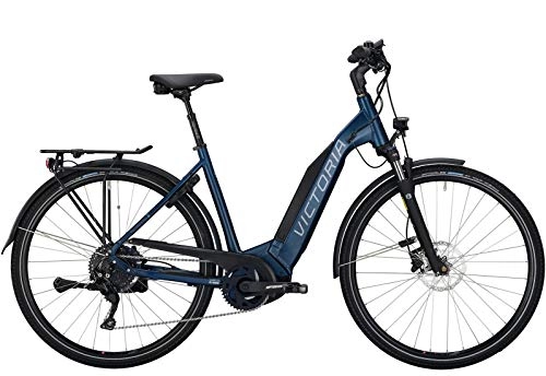 Elektrofahrräder : Victoria E-Trekking 10.8 Wave E-Bike 2020 Pedelec Damen Herren Blau-Matt (28 Zoll - 51cm)