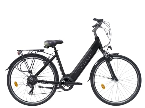 Elektrofahrräder : VILLETTE E-Bike Damen l'Amant Eco - 28 Zoll Elektrofahrrad - 7 Gänge e Bike - 10, 4 Ah - Integrierter Akku - Elektrisches Damenrad - Schwarz