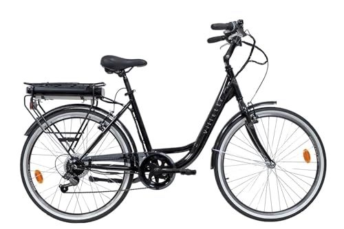 Elektrofahrräder : VILLETTE E-Bike Le Debutant - 26 Zoll Elektrofahrrad - 6 Gänge e Bike - 7, 8 Ah - Herren und Damen E-Bike Fahrrad - Schwarz