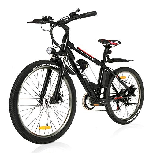 Elektrofahrräder : VIVI 26“Elektro-Mountainbike 250W Elektrofahrrad 36V 8Ah Abnehmbare Batterie E-Bike 25KM / H 21 Gangschaltung Erwachsene E-Bike(schwarz)