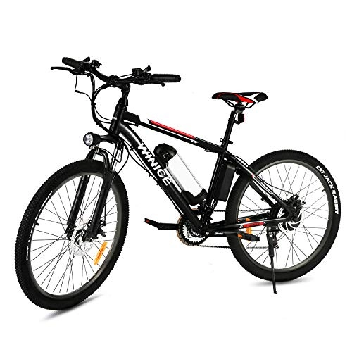Elektrofahrräder : VIVI 26“Elektro-Mountainbike 350W Elektrofahrrad 36V 8Ah Abnehmbare Batterie E-Bike 32KM / H 21 Gangschaltung Erwachsene E-Bike Pendlerrad (schwarz und rot)