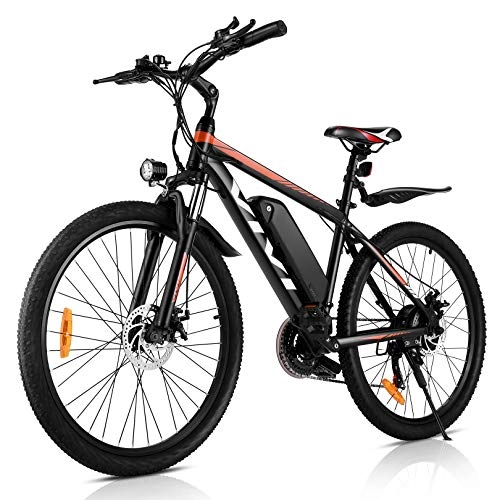 Elektrofahrräder : VIVI 26"Elektro-Mountainbike Elektrofahrrad 250W 36V 10.4Ah Herausnehmbare Batterie Pendlerfahrrad 25MPH 21-Gang-Getriebe E-Bike für Erwachsene (26" 10.4AH ORANGE)