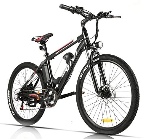 Elektrofahrräder : VIVI 26 Zoll Elektro-Mountainbike, 250W Elektrofahrrad 36V 8Ah Abnehmbare Batterie E-Bike, 21 Gangschaltung Erwachsene E-Bike Herren (Tiefrot)