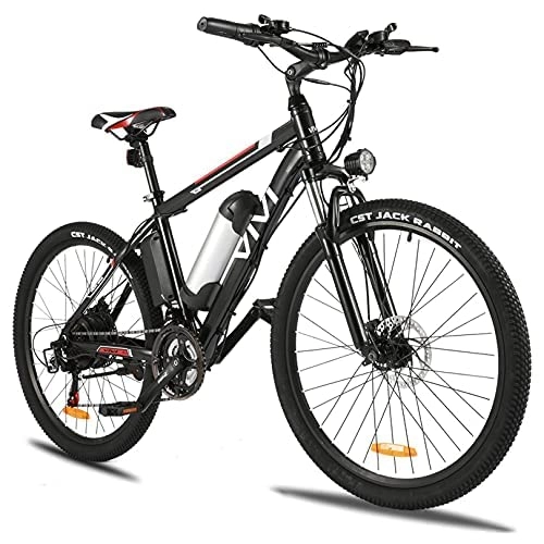 Elektrofahrräder : VIVI 26 Zoll Elektrofahrrad für Erwachsene, 250W Mountainbike E Bike Herren Damen, 21-Gang Elektro Fahrrad 25KM / H, 36V 8AH Lithium-Ionen-Akku Ebike (White&Black)