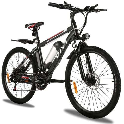 Elektrofahrräder : Vivi E Bike Elektrofahrrad, 26 Zoll Mountainbike E-Bike Herren Damen mit 21-Gang Shimano, Abnehmbare 36V 8Ah Lithium-Batterie, 250W Hinterradmotor für 25 km / h … (Schwarz Rot)
