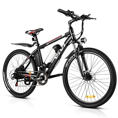 Elektrofahrräder : Vivi E Bike Elektrofahrrad E-Mountainbike 26 Zoll E-Bike Pedelec Elektrisches Fahrrad mit 374WH Lithium-Batterie und Shimano 21 Speed (Schwarz 8AH)