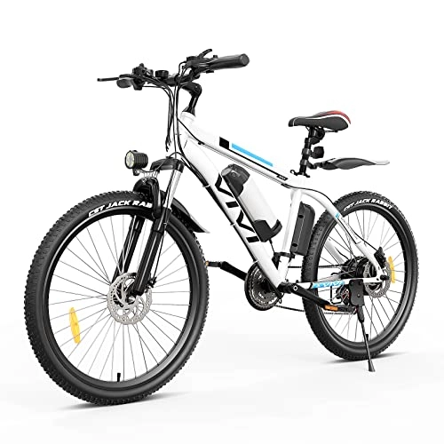 Elektrofahrräder : Vivi E-Bike Elektrofahrrad Mountainbike, 26 Zoll Elektrisches Fahrrad 250W Ebike mit Abnehmbarer 36V 8Ah Lithium-Batterie, Shimano 21-Gang (Weiß)