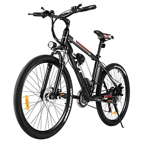 Elektrofahrräder : Vivi E-Bike Elektrofahrrad Mountainbike, 26 Zoll Elektrisches Fahrrad 350W Ebike mit Abnehmbarer 36V 8Ah Lithium-Batterie, Shimano 21-Gang (26 Zoll Schwarz- 8AH)