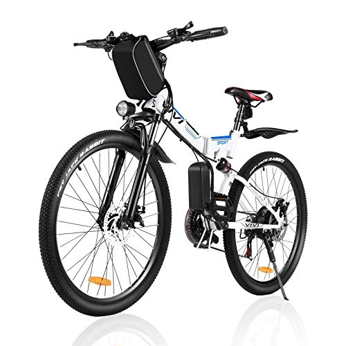 Elektrofahrräder : VIVI E-Bike Herren Elektrofahrrad, 26 Zoll 350W Mountainbike Klappbar Elektrofahrrad, Shimano 21-Gang Elektrisches Fahrrad mit Abnehmbare 8Ah 36V Lithium-Ionen Batterie
