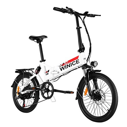 Elektrofahrräder : VIVI E-Bike Klapprad, 20" Elektrofahrrad, 350W Citybike Elektrisches Fahrrad mit herausnehmbarer 8 Ah Batterie, Shimano 7-Gang, Vollfederung