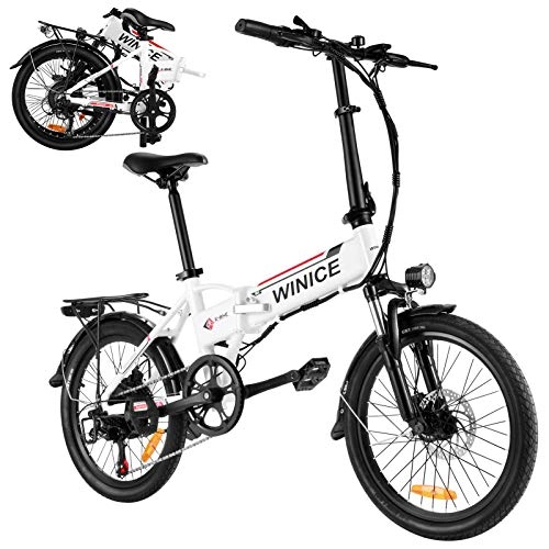 Elektrofahrräder : VIVI E-Bike Klapprad 20 Zoll Elektrofahrrad 250W Elektrisches Fahrrad mit 36V 8Ah Lithium-Batterie und Shimano 7-Gang (20 Zoll Weiß)