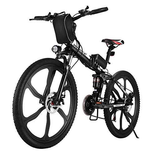 Elektrofahrräder : VIVI E-Bike Klapprad, 26 Zoll Elektrisches Mountainbike Für Herren / Damen 250W Faltbares Elektrofahrrad Mit Herausnehmbarer 8Ah Batterie, Professionelle 21-Gang-gänge, Vollfederung