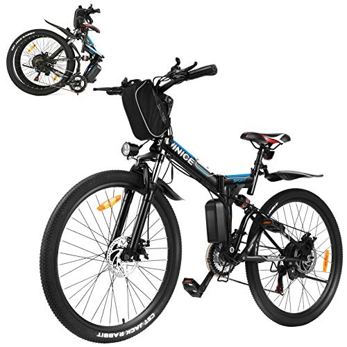 Elektrofahrräder : VIVI E-Bike Mountainbike, 26 Zoll 350W Motor Erwachsene Faltbares Elektrofahrrad, Faltbares Mountainbike für Männer & Frauen, Professionelle Shimano 21-Gang-Getriebe & 36V 8Ah Lithium-Ionen Batteri