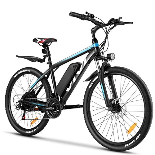 Elektrofahrräder : Vivi E Bike Mountainbike Ebike Herren 26 Zoll Elektrofahrrad Elektrisches Fahrrad mit 36V 10.4AH Lithium-Batterie und 21 Speed (26 Zoll Blau 1)