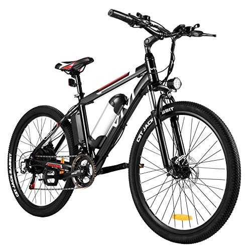Elektrofahrräder : Vivi E Bike Mountainbike Ebike Herren 26 Zoll Elektrofahrrad Elektrisches Fahrrad mit 36V 8AH / 10.4AH Lithium-Batterie und 21 Speed (8AH Schwarz)
