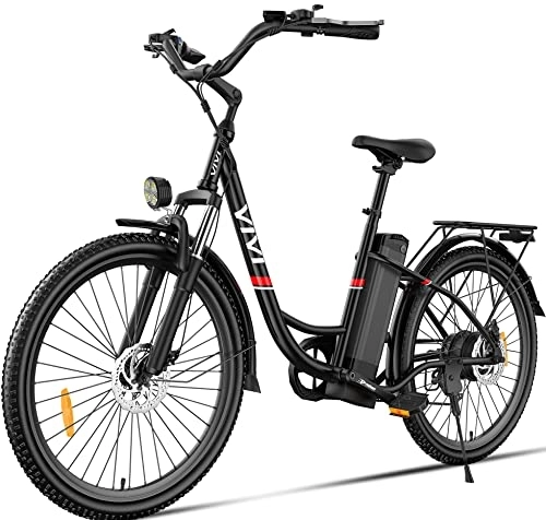 Elektrofahrräder : VIVI Ebike 26 Zoll Elektrofahrrad Damen, 250W Pedelec Citybike-mit 36V 8Ah Lithium-Ionen-Akku 7 Gang Fahrrad für Erwachsene