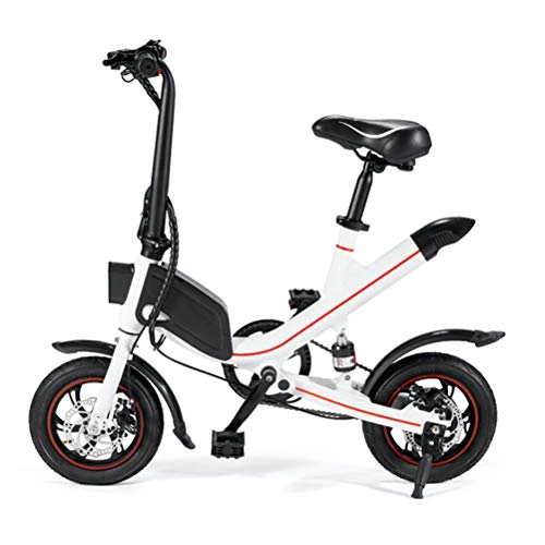 Elektrofahrräder : Viyoo Elektrische Fahrrder Fahrrad fr Erwachsene - 350W, faltbar, Geschwindigkeit bis zu 25 km / h mit 40-50KM weitrumiger Batterie, 12 Zoll Reifen (White)