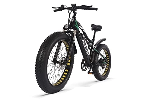 Elektrofahrräder : VOZCVOX 26 Zoll Elektrofahrräder Ebike Mountainbike Herren Trekking Elektrofahrrad Damen 17AH Akku, Shimano 7-Gang-Getriebe, Vollfederung