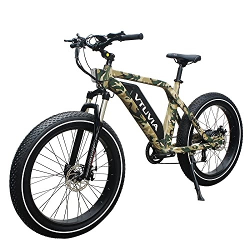 Elektrofahrräder : VTUVIA E-Bike Elektrofahrrad 26 Zoll 250W Motor Jagen Fetter Reifen Ebikes, 48v 13Ah Herausnehmbare Lithium-Batterie, 25KM / h Schnee Strand Berg Großer Rahmen Shimano 7-Gängen