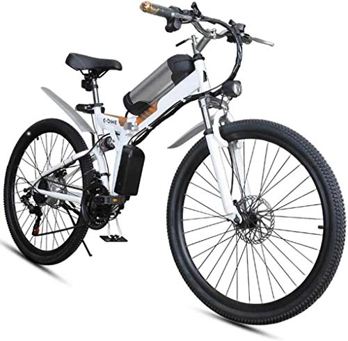 Elektrofahrräder : WANGCAI Elektro-Bike Fat Tire Bike Schnee 26 Zoll Folding 12Ah Li-Batterie 21 Geschwindigkeit Beach Cruiser Berg E-Bike mit Rear Seat