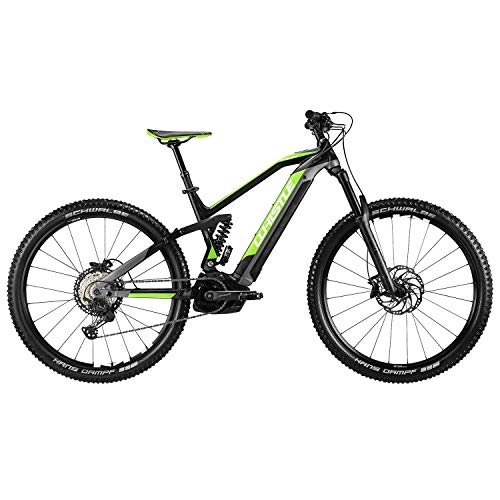 Elektrofahrräder : Whistle E MTB Fully 29 Zoll E-Bike B-Rush All SLS Bosch Pedelec E Mountainbike (schwarz / anthrazit / grün, 43 cm)