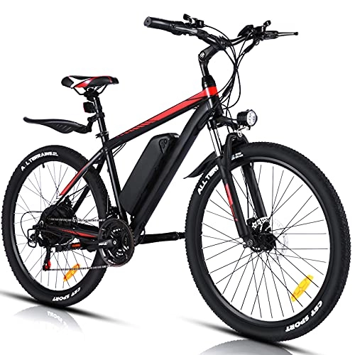 Elektrofahrräder : WIND SPEED E-Bike Mountainbike Elektrofahrrad für Damen Herren, 36 V 10.4Ah Akku 250 W Motor 26 / 27.5Zoll mit Shimano 21-Gang EMTB Trekking Pedelec All-Terra