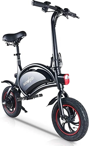Elektrofahrräder : Windgoo Elektrisches Velo, zusammenklappbar, Geschwindigkeit bis 25 km / h, 18 kg, leistungsstark, 250 W, 12 Zoll, für Erwachsene, Schwarz