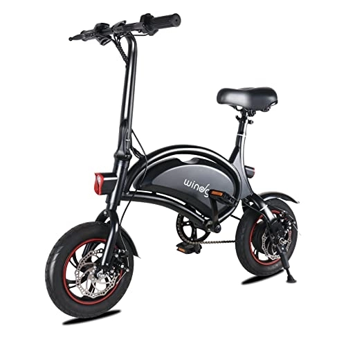 Elektrofahrräder : Windgoo Elektrofahrrad Faltbares Leichtes E-Bike für Erwachsene mit 12" Tire Bereifung Lithium-Akku 36V / 6Ah Elektrofahrrad klappbar (Schwarz)