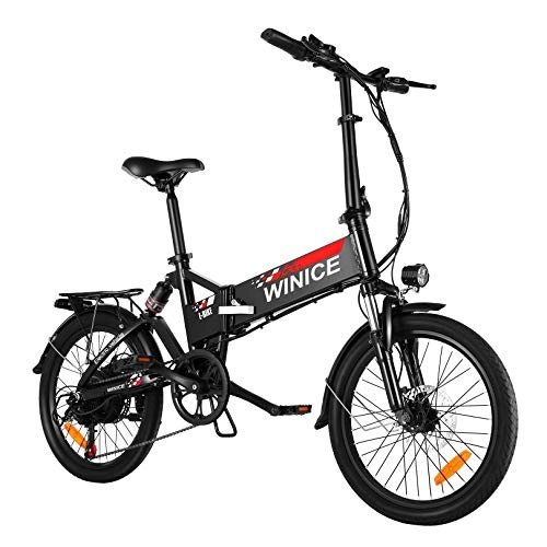 Elektrofahrräder : WINICE E-Bike, 20" Falt Elektrofahrrad, 350W Citybike Electric Bike mit herausnehmbarer 8 Ah Batterie, Shimano 7-Gang, Vollfederung
