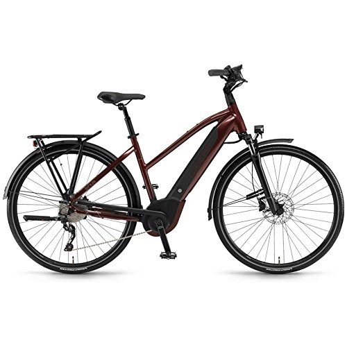 Elektrofahrräder : Winora Sinus i10 i500Wh Bosch Elektro Fahrrad 2019 (28" Damen Trapez 52cm, Piemontrot Damen)