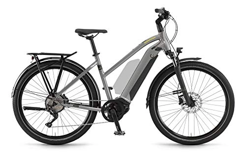 Elektrofahrräder : Winora Sinus iX10 Bosch Elektro Fahrrad 2021 (27.5" Damen Trapez 48cm, Concrete (Damen))