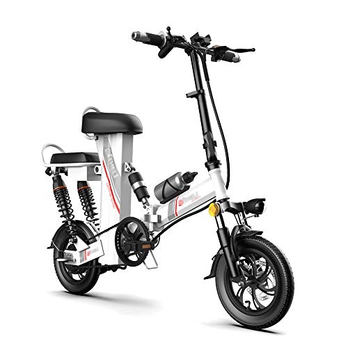 Elektrofahrräder : WISDOM LIFE Faltbares Elektrofahrrad FüR Erwachsene Elektrisches Mountainbike 48 V E-Bike Mit Lithiumbatterie City Bicycle Max Speed ​​25 Km / H Roller, White, 12in