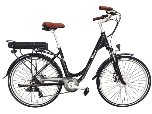 Elektrofahrräder : Wispeed Elektrofahrrad Citybike für Erwachsene, Komfort, Stromversorgung 36 V, 12, 8 Ah, 7 Gänge, Shimano, Rahmen aus Aluminium, W_C300_28_BK, Schwarz, L