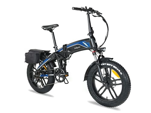 Elektrofahrräder : Woopela RD5 20 Zoll klappbares E-Bike Folding Shimano 7 Gang-Schaltung EU-konform Klapprad 250 W Motor Batterie abnehmbar Elektrik Bike 25 km / h mit Gepäckträgertasche
