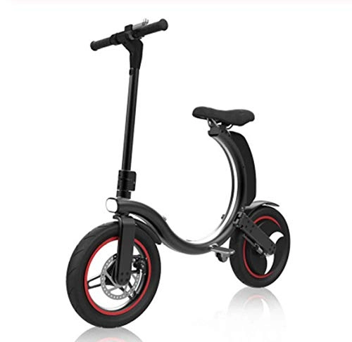 Elektrofahrräder : WXJWPZ Faltbares Elektrisches Fahrrad 14 Zoll 350W Mini Faltbares Elektrisches Fahrrad Für Erwachsene, Black